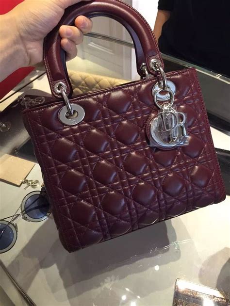 dior burgundy bag|burgundy lambskin dior bag.